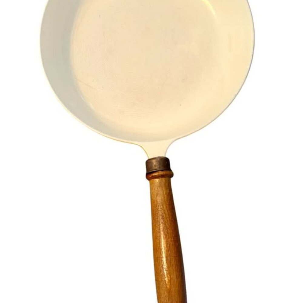 MCM Yellow Enamaled Cast Iron Skillet by Descoware